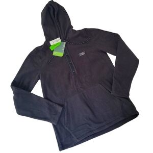 L. L. BEAN | Black Hooded Trail Polar Fleece, Sz. S REG, NWT